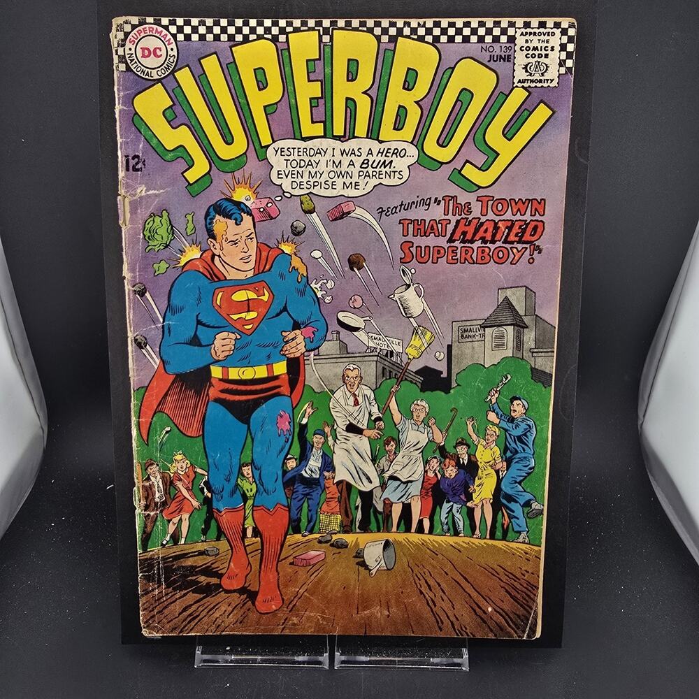 Superboy #139 DC 1967 '' The Town that Hated Superboy ! ''